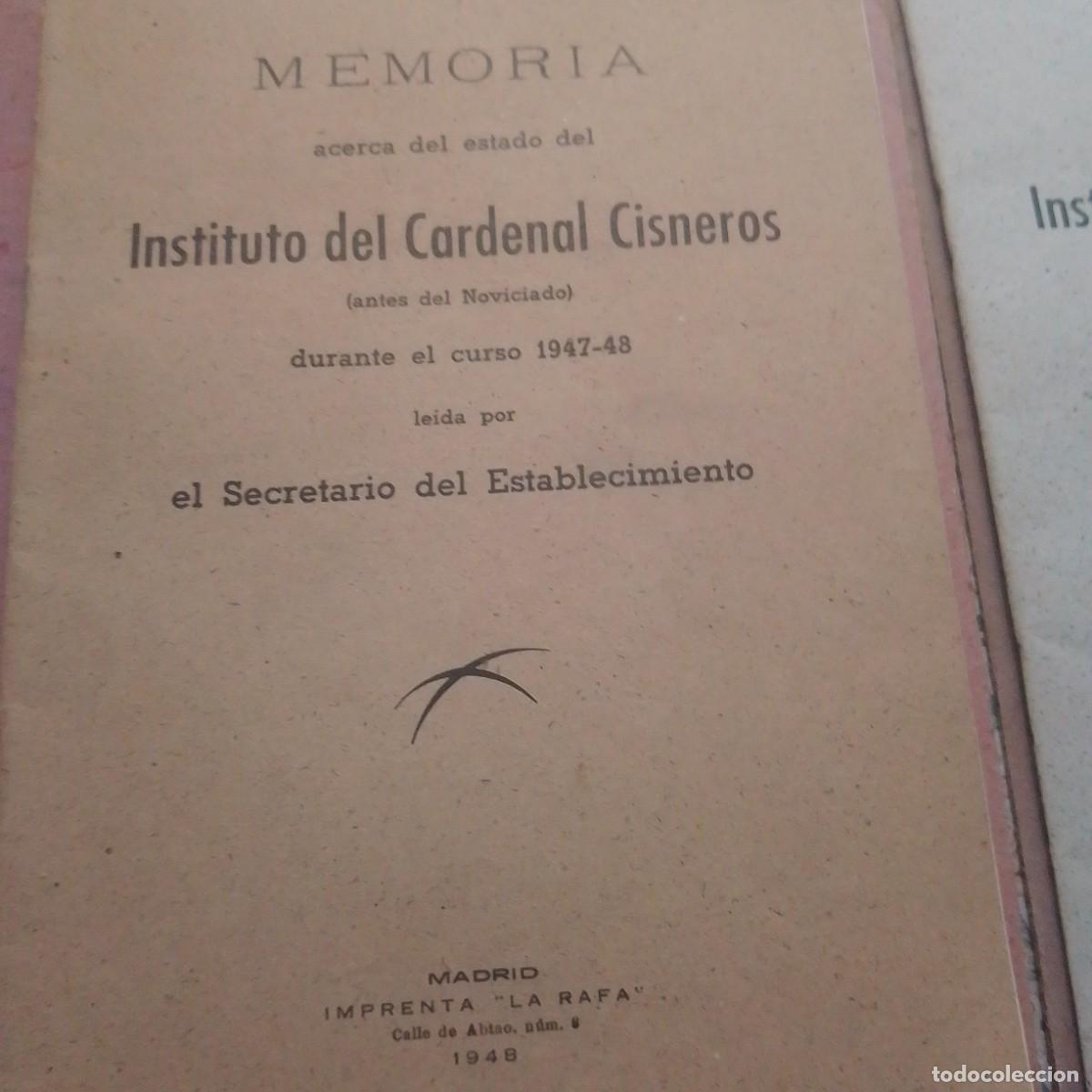 Libros de segunda mano: 2 cuadernos Instituto Cardenal Cisneros 1947/48 /49 - Foto 1