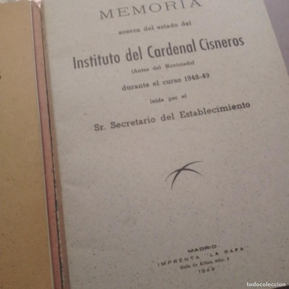 Libros de segunda mano: 2 cuadernos Instituto Cardenal Cisneros 1947/48 /49 - Foto 2