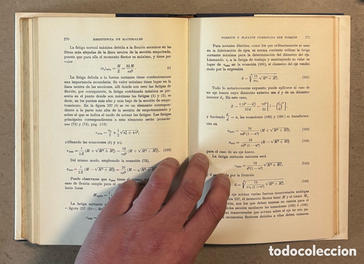 Libros de segunda mano: RESISTENCIA DE MATERIALES 1 & 2. S. TIMOSHENKO. ESPASA CALPE. 2 TOMOS. - Foto 7