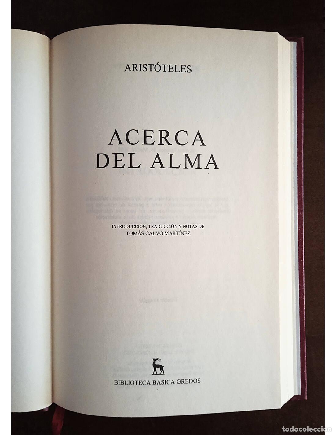 Libros de segunda mano: ACERCA DEL ALMA. ARIST&Oacute;TELES. Editorial Gredos. 2000. - Foto 2