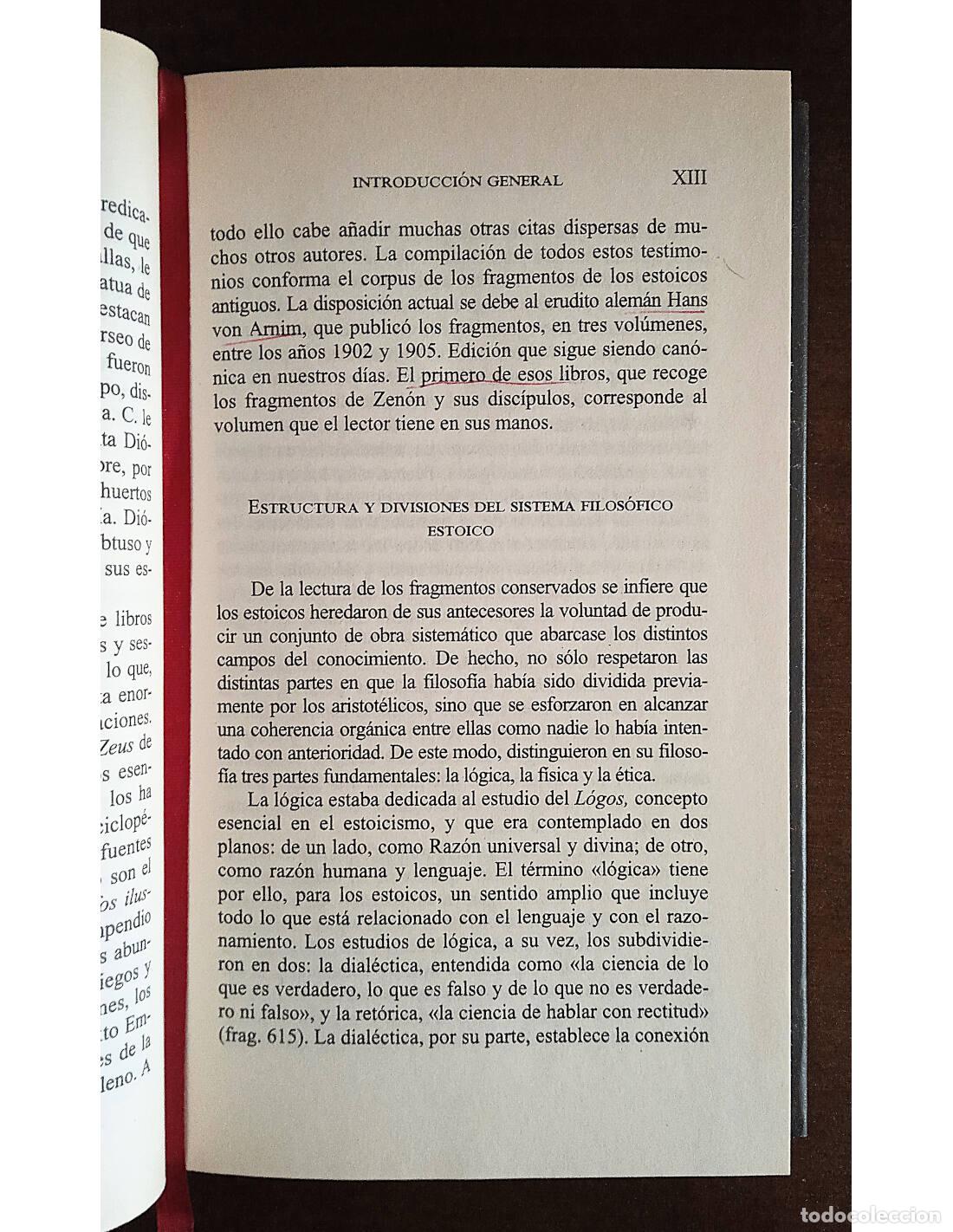 Libros de segunda mano: FRAGMENTOS. LOS ESTOICOS ANTIGUOS. Editorial Gredos. 2002. - Foto 3