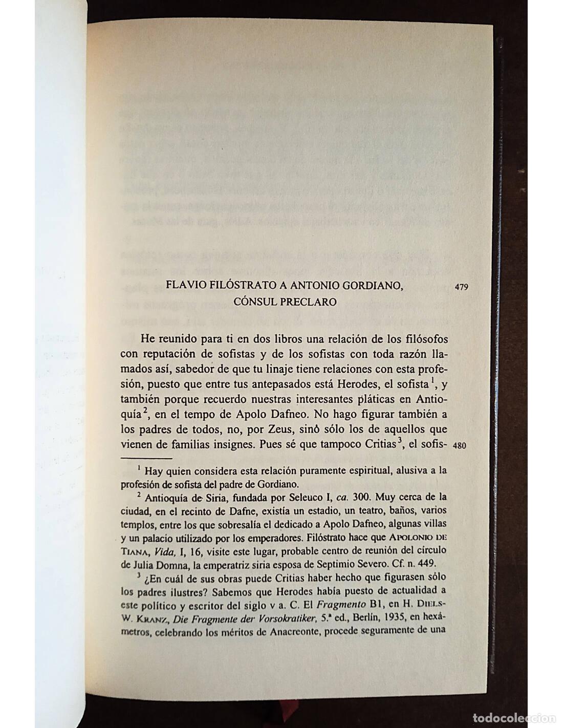 Libros de segunda mano: VIDAS DE LOS SOFISTAS. FIL&Oacute;STRATO. Editorial Gredos. 2002. - Foto 3