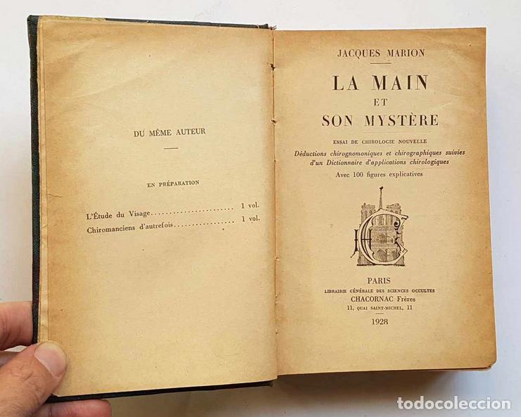 Libros de segunda mano: La main et son mystere, Jacques Marion, 1928 - Foto 3