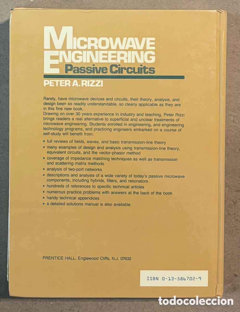Libros de segunda mano: MICROWAVE ENGINEERING, PASSIVE CIRCUITS. PETER A. RIZZI. PRENTICE HALL 1988. - Foto 8