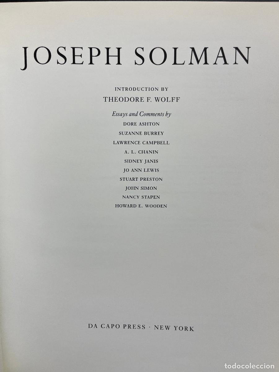 Libros de segunda mano: Dore Ashton, Suzanne Burrey, Lawrence Campbell. JOSEPH SOLMAN - Foto 3