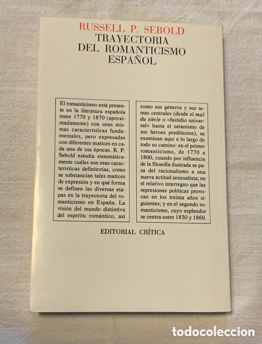 Libros de segunda mano: Trayectoria del romanticismo espa&ntilde;ol. R. Sebold - Foto 6