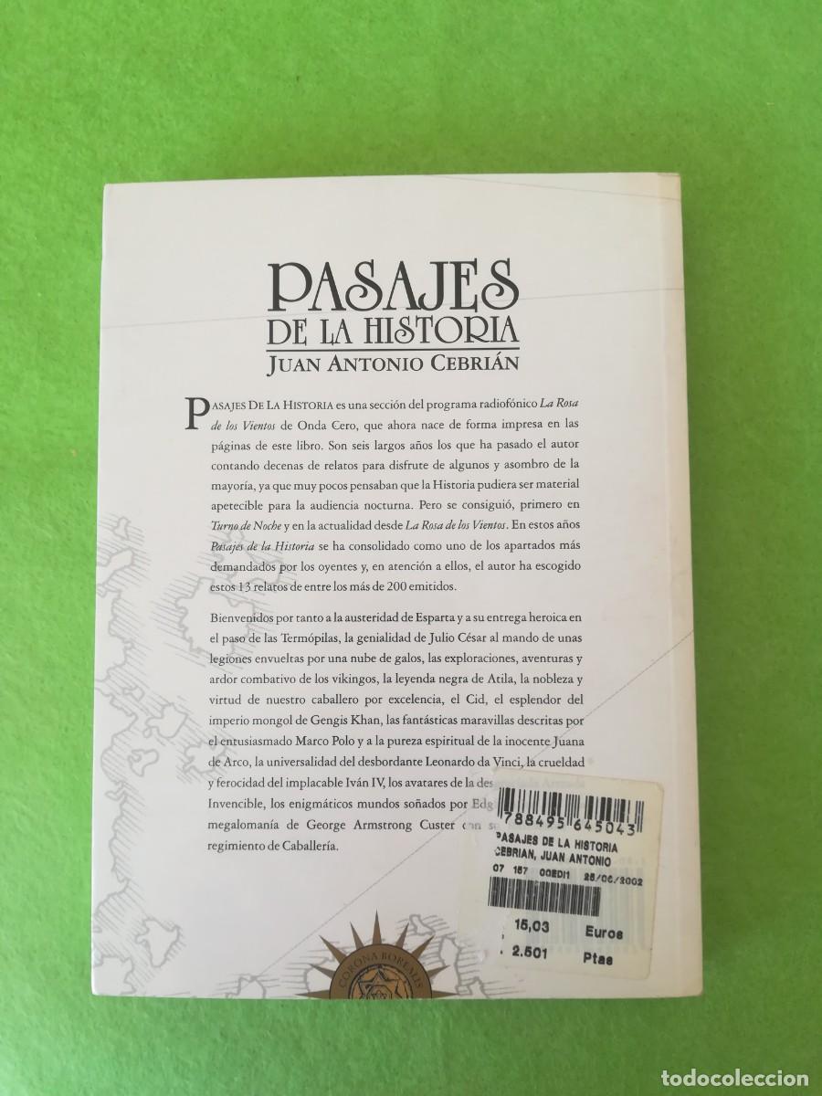 Libros de segunda mano: Pasajes de la historia Juan Antonio Cebrian Corona Borealis 2002 - Foto 2