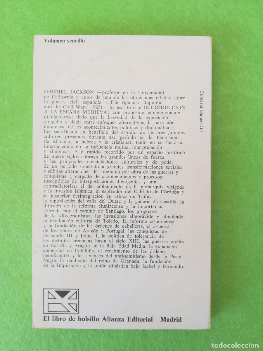 Libros de segunda mano: Introduccion a la Espa&ntilde;a medieval Gabriel Jackson alianza editorial 1974 - Foto 2