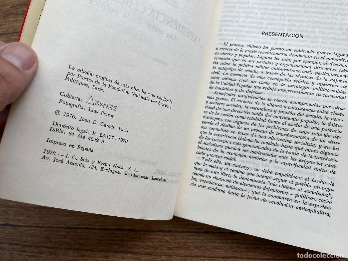 Libros de segunda mano: ALLENDE Y LA EXPERIENCIA CHILENA. - JOAN E. GARC&Eacute;S. - Foto 5
