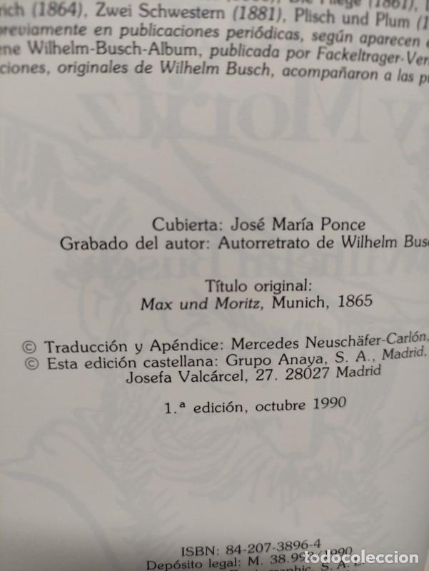 Libros de segunda mano: Max y Moritz - Busch, Wilhelm - Anaya - 1990 - Primera Edici&oacute;n - Foto 3