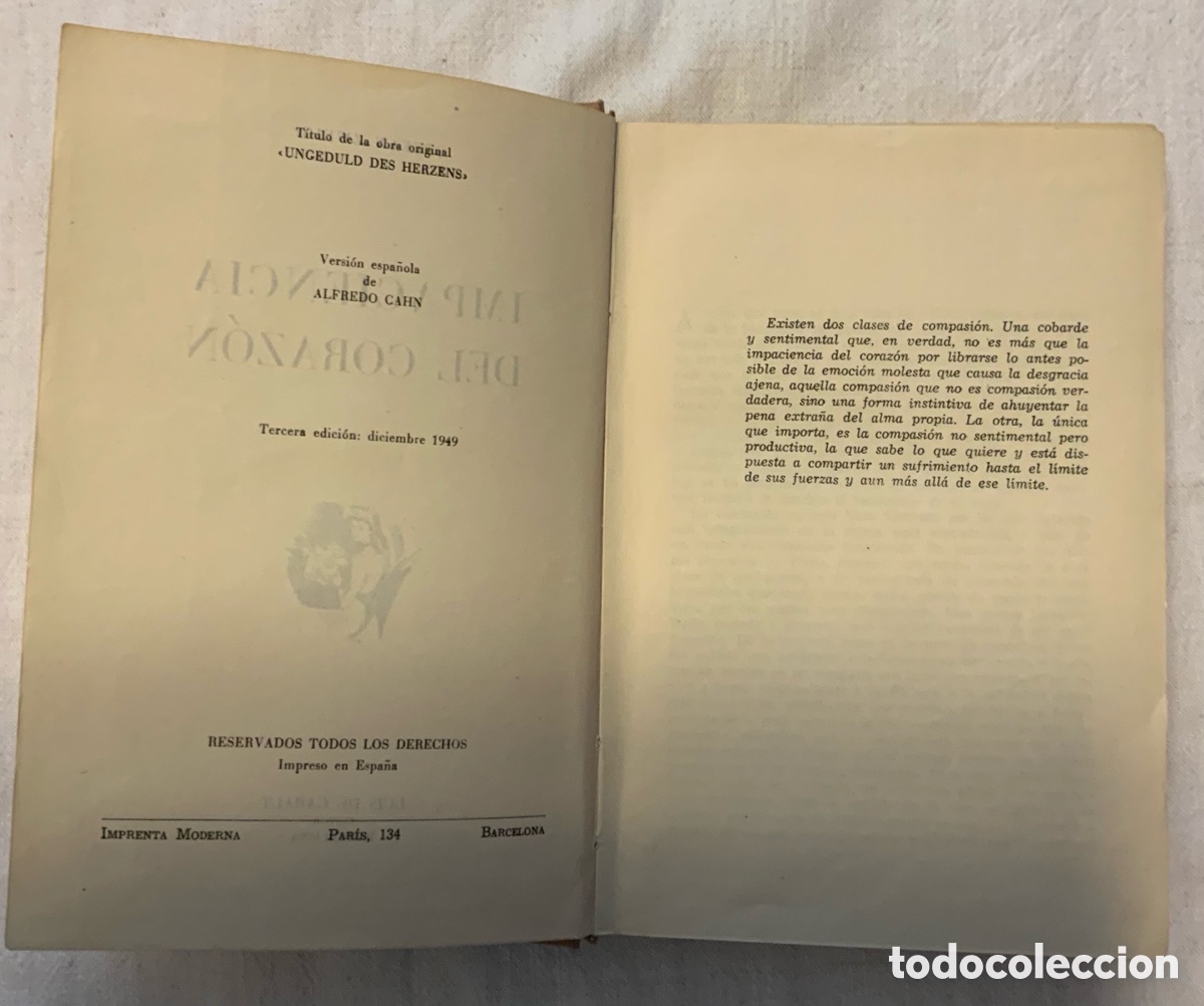 Libros de segunda mano: Impaciencia del coraz&oacute;n. Stefan Zweig - Foto 4