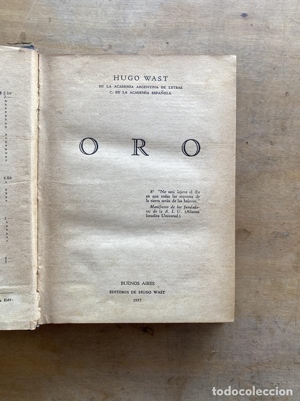 Libros de segunda mano: Oro - Wast Hugo - Foto 1