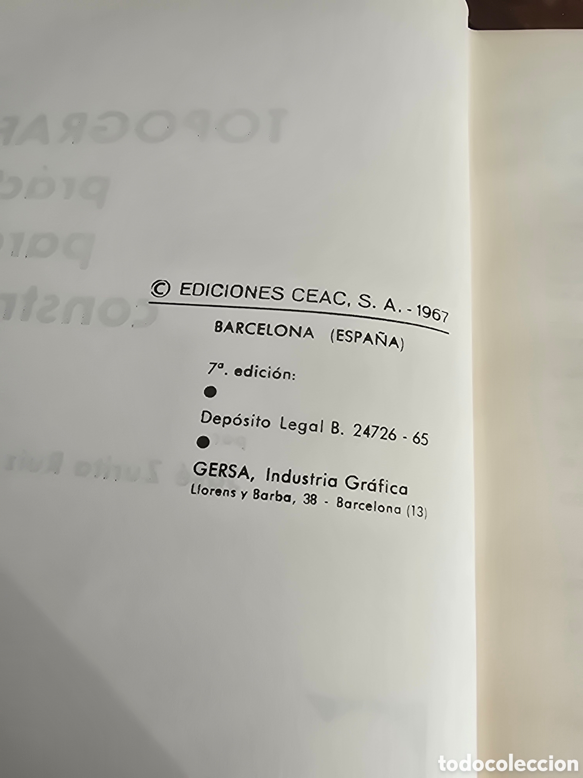 Libros de segunda mano: TOPOGRAFIA. PRACTICA PARA EL CONSTRUCTOR JOSE ZURITA EED, CEAC 1967 - Foto 3