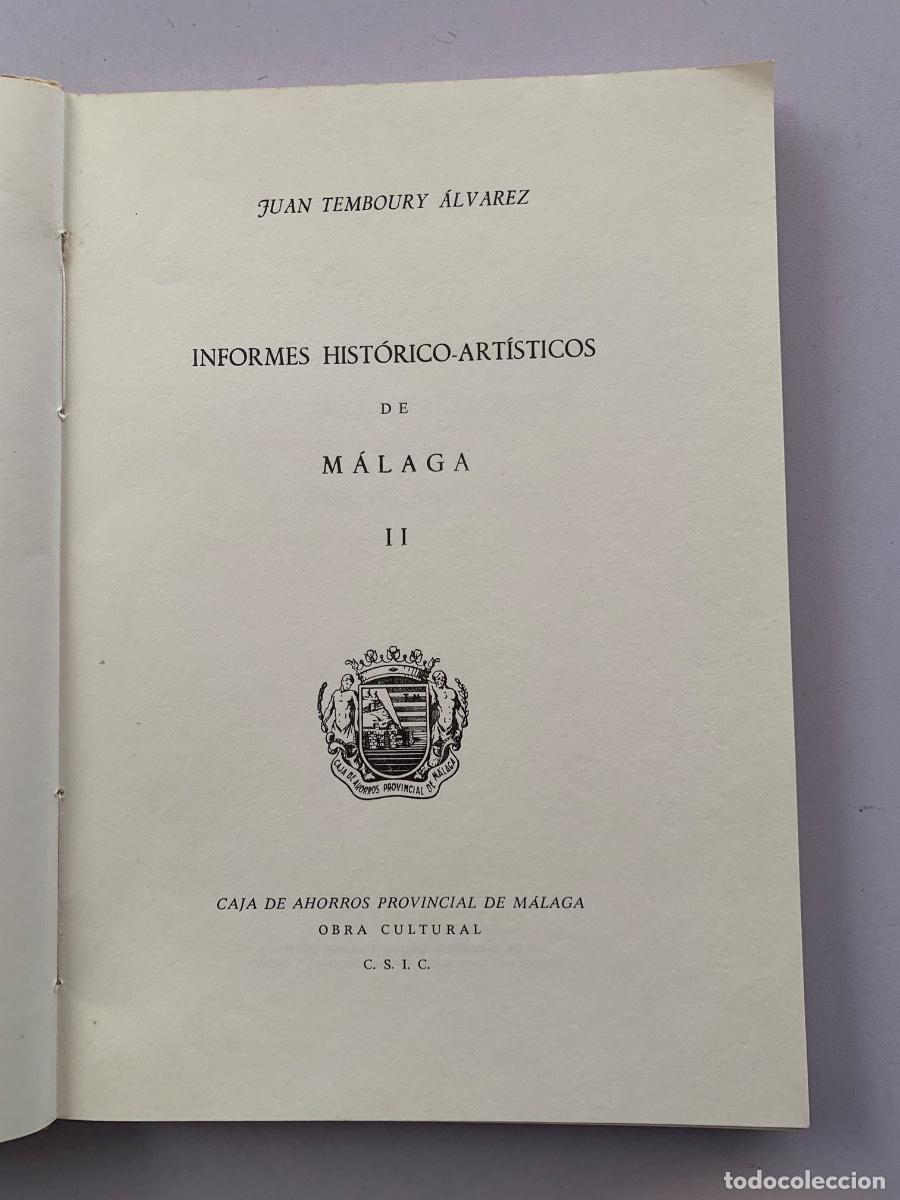 Libros de segunda mano: Informes Hist&oacute;ricos-Art&iacute;sticos de M&aacute;laga (Bols 48) - Foto 2