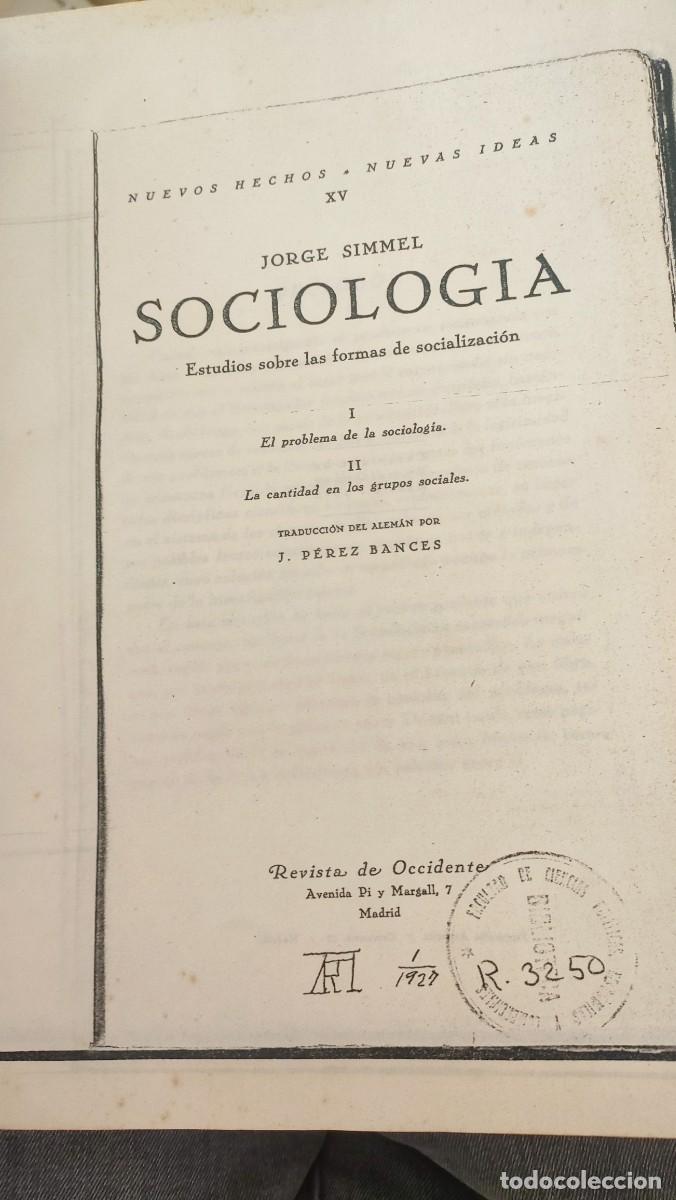 Libros de segunda mano: Sociolog&iacute;a. Jorge Simmel - Foto 2