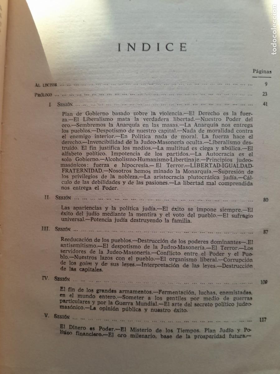 Libros de segunda mano: LOS PROTOCOLOS DE LOS SABIOS DE SION. NOS MADRID 1963. - Foto 5