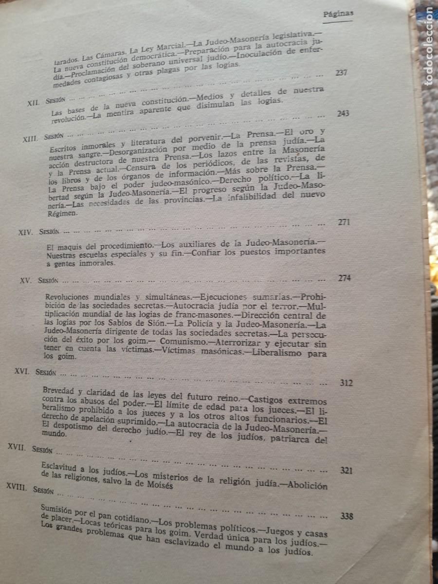 Libros de segunda mano: LOS PROTOCOLOS DE LOS SABIOS DE SION. NOS MADRID 1963. - Foto 6