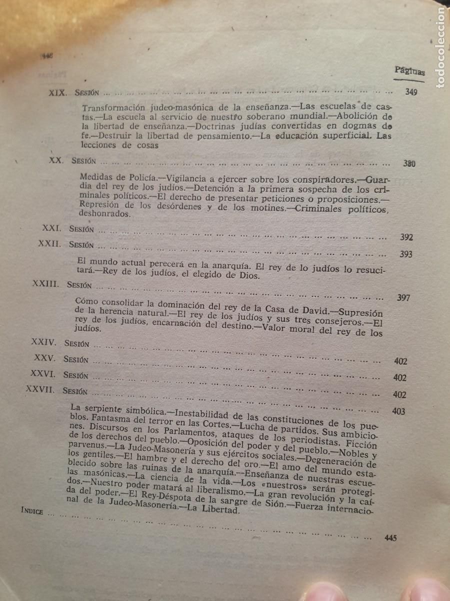 Libros de segunda mano: LOS PROTOCOLOS DE LOS SABIOS DE SION. NOS MADRID 1963. - Foto 7