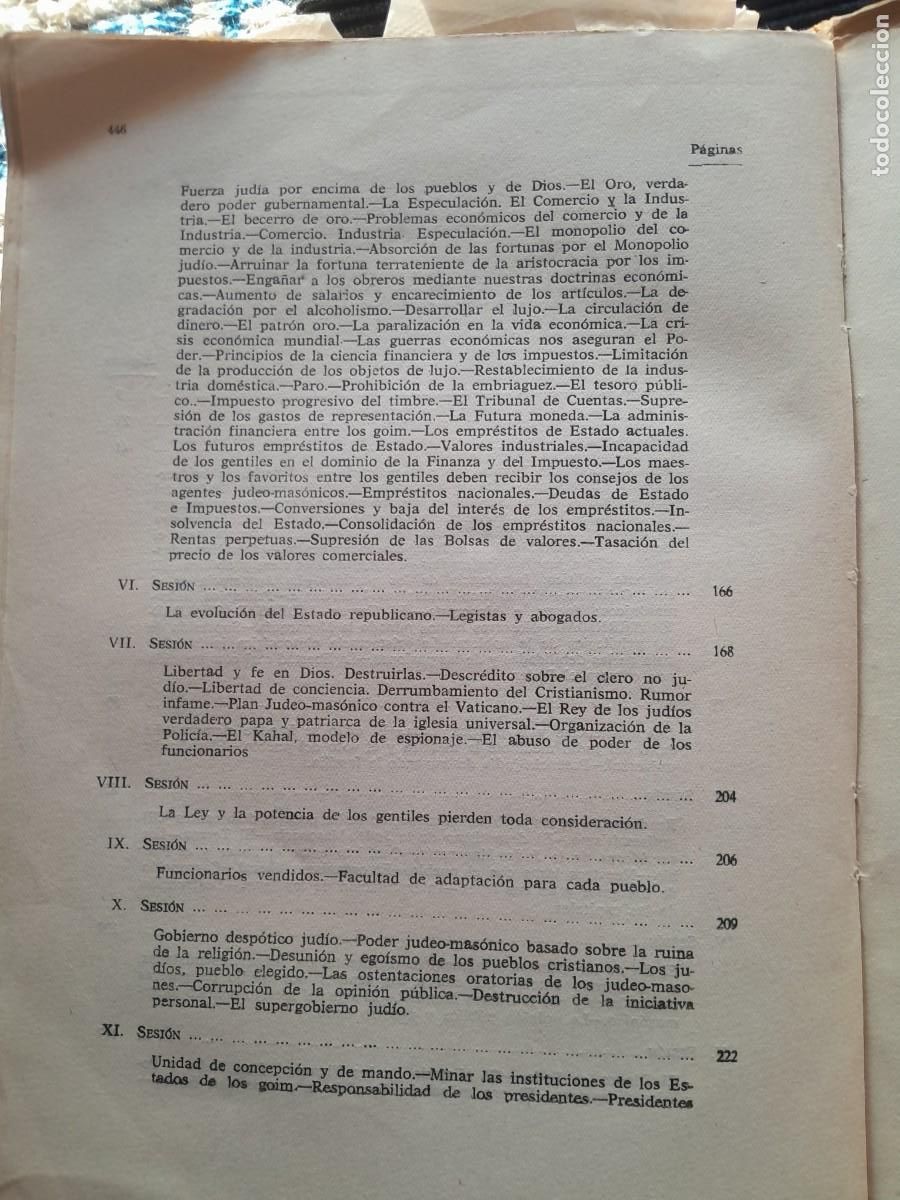 Libros de segunda mano: LOS PROTOCOLOS DE LOS SABIOS DE SION. NOS MADRID 1963. - Foto 8