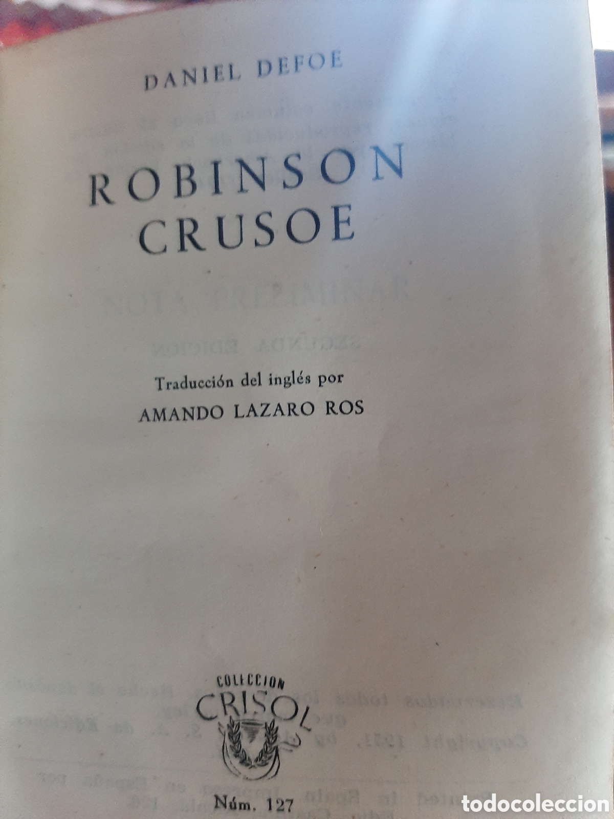 Libros de segunda mano: Crisol,defoe,Robinson crusoe - Foto 2