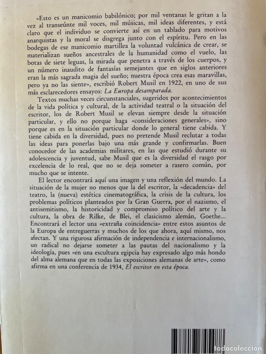 Libros de segunda mano: Robert Musil, Ensayos y conferencias, Visor, 1992 - Foto 2