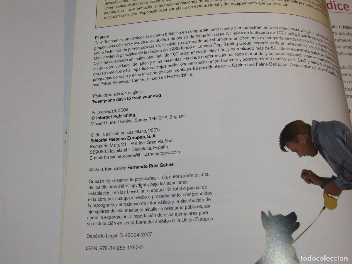 Libros de segunda mano: Adiestre a su perro en 21 d&iacute;as Hispano Europea 2007 - Foto 8