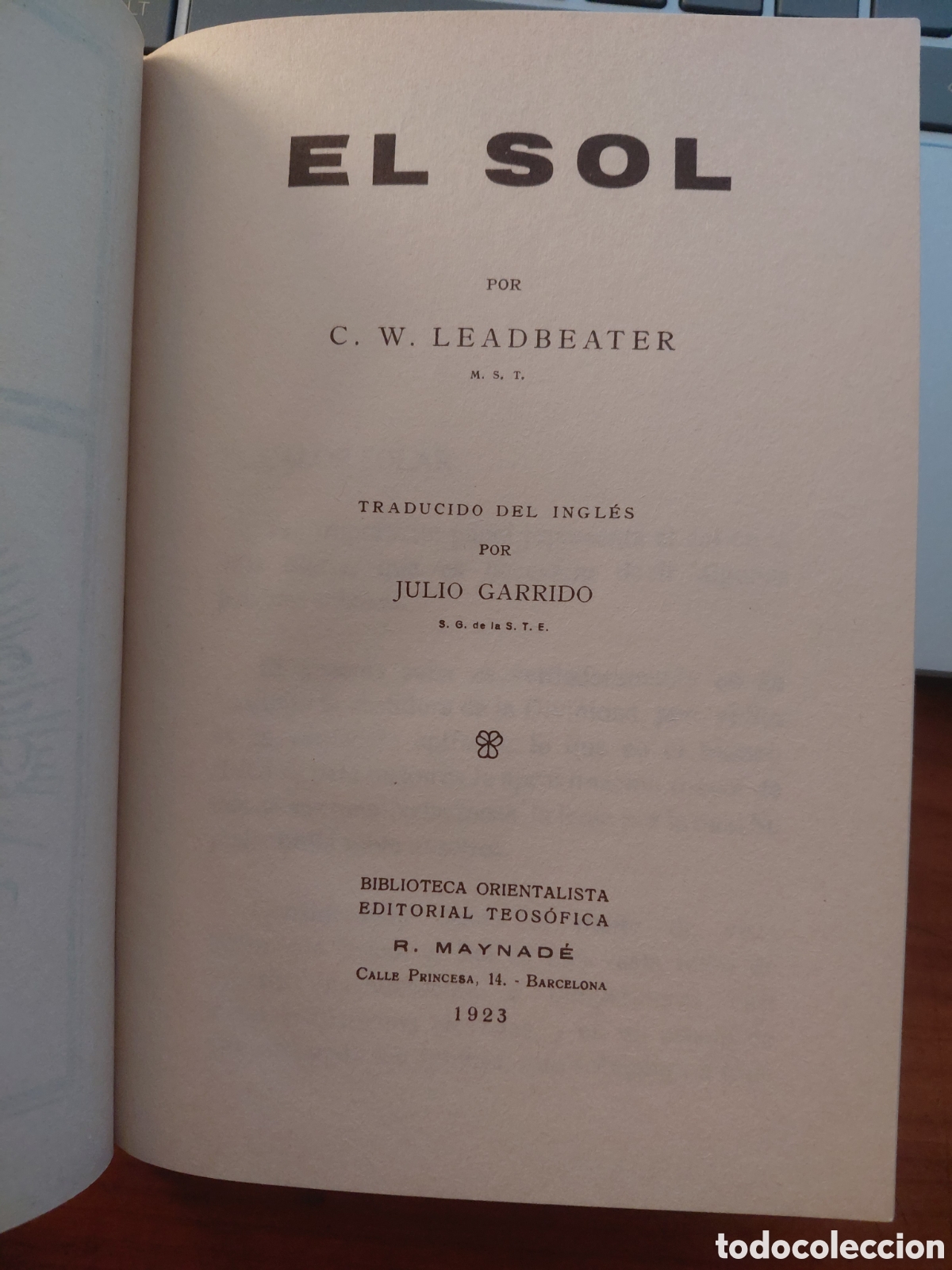 Libros de segunda mano: El sol, C. W. Leadbeater - Foto 2