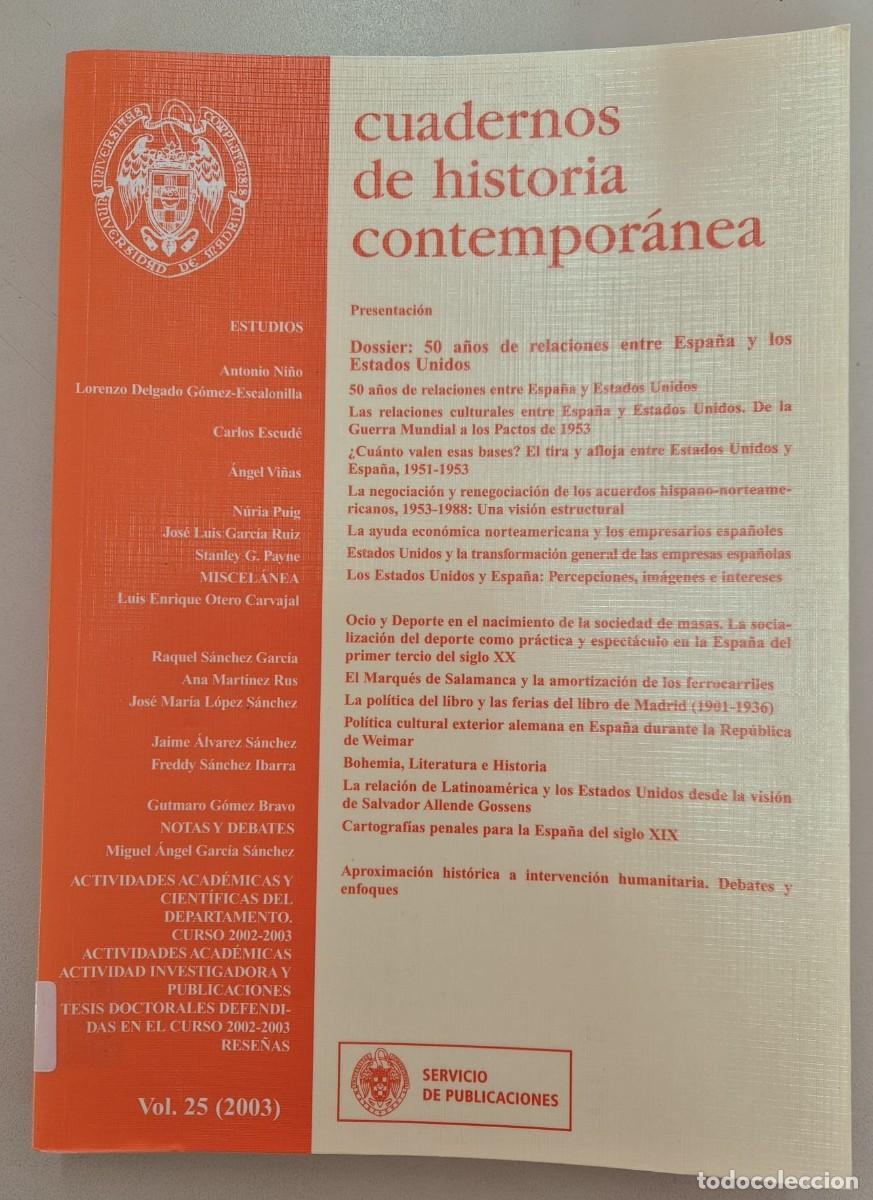 Libros de segunda mano: Cuadernos de historia contempor&aacute;nea, n25 - Foto 1