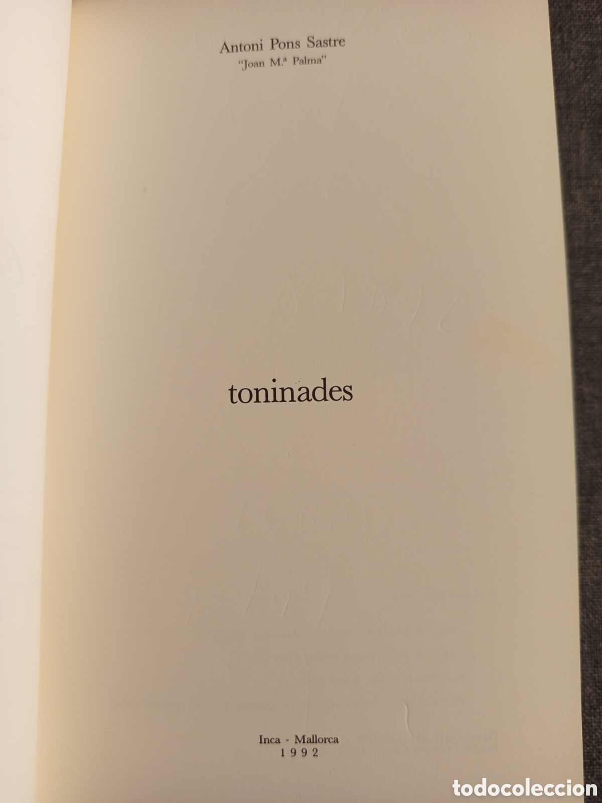 Libros de segunda mano: TONINADES (ANTONI PONS SASTRE) - Foto 2