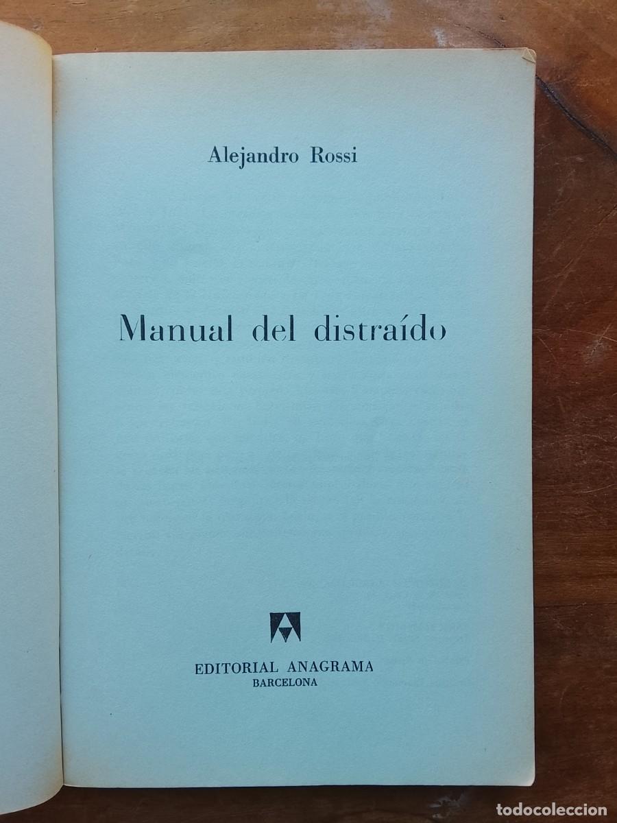 Libros de segunda mano: Manual del distra&iacute;do. Alejandro Rossi - Foto 2