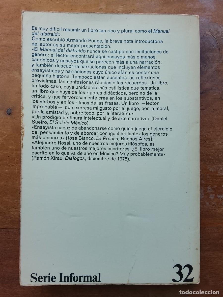 Libros de segunda mano: Manual del distra&iacute;do. Alejandro Rossi - Foto 5
