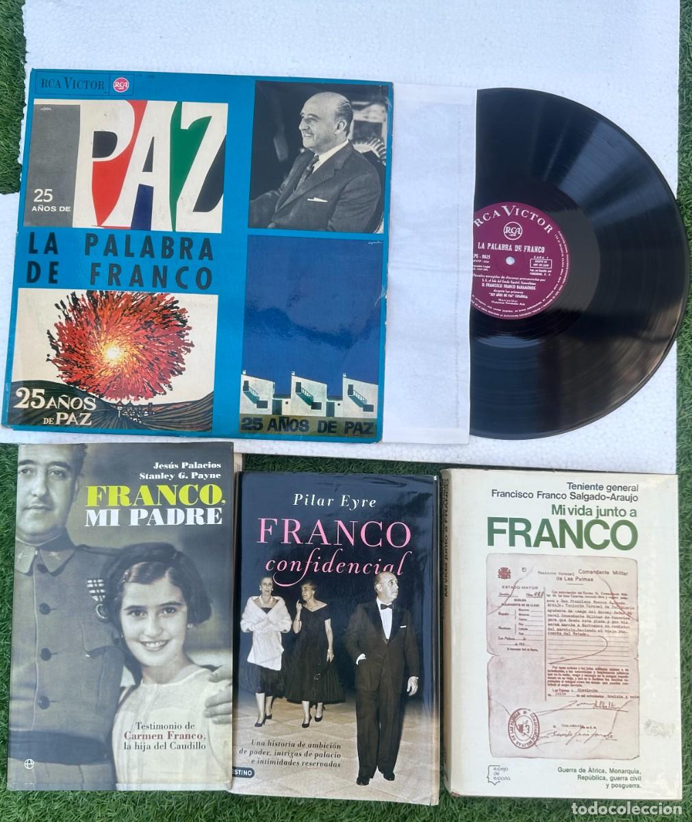 Libros de segunda mano: 3 Libros sobre la vida de Franco junto a un LP con su voz. - Foto 1