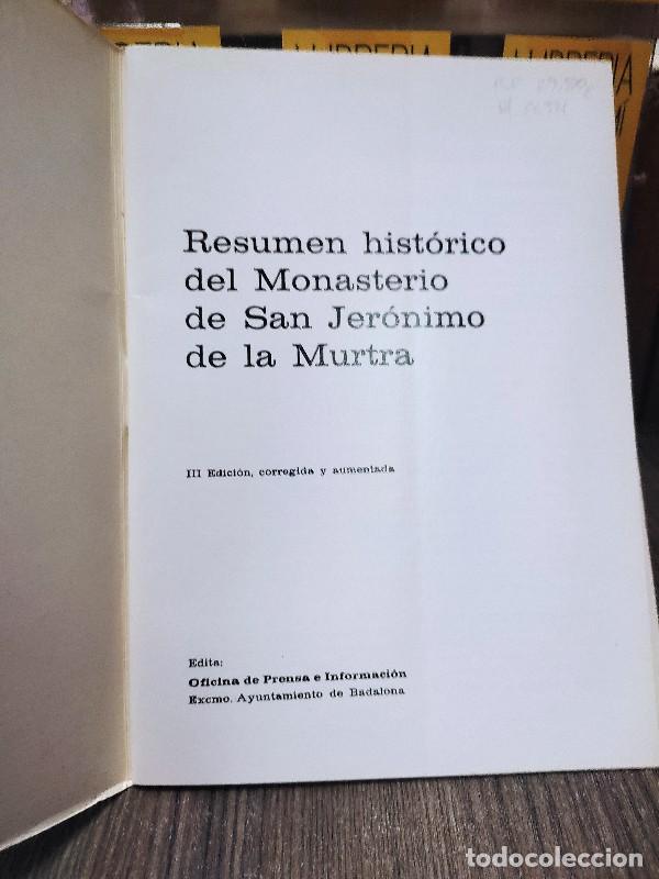 Gebrauchte B&uuml;cher: Resumen hist&oacute;rico del Monasterio de San Jer&oacute;nimo de la Murtra - Cuy&agrave;s Tolosa, J.M. - Badalona 1975,