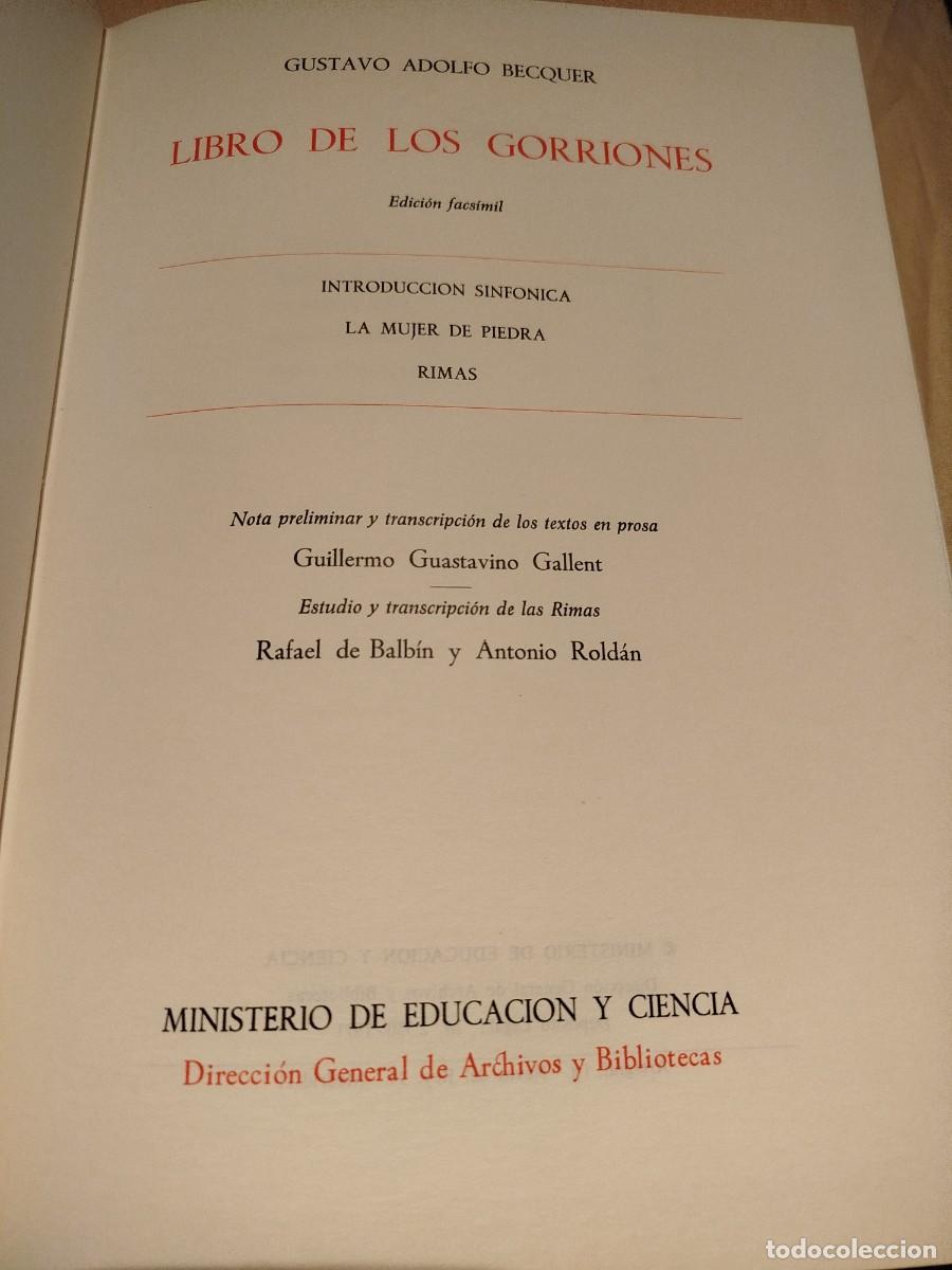Libros de segunda mano: Los Gorriones. Facs&iacute;mil. Ministerio de Educaci&oacute;n - Foto 8