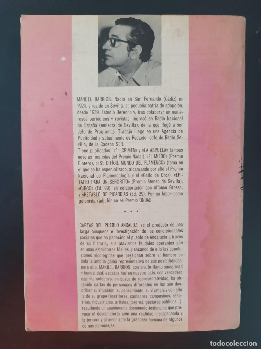 Libros de segunda mano: Cartas del pueblo andaluz Manuel Barrios - Foto 2