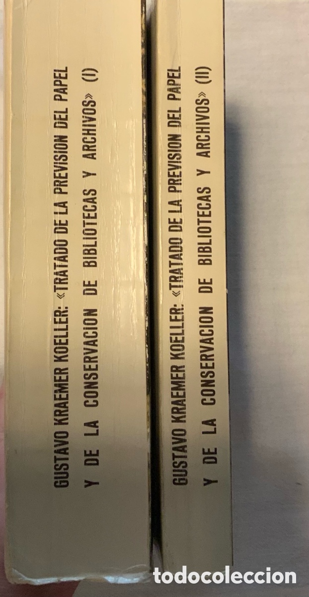 Libri di seconda mano: Tratado de la previsi&oacute;n del papel y de la conservaci&oacute;n de bibliotecas y archivos. Tomo I y II
