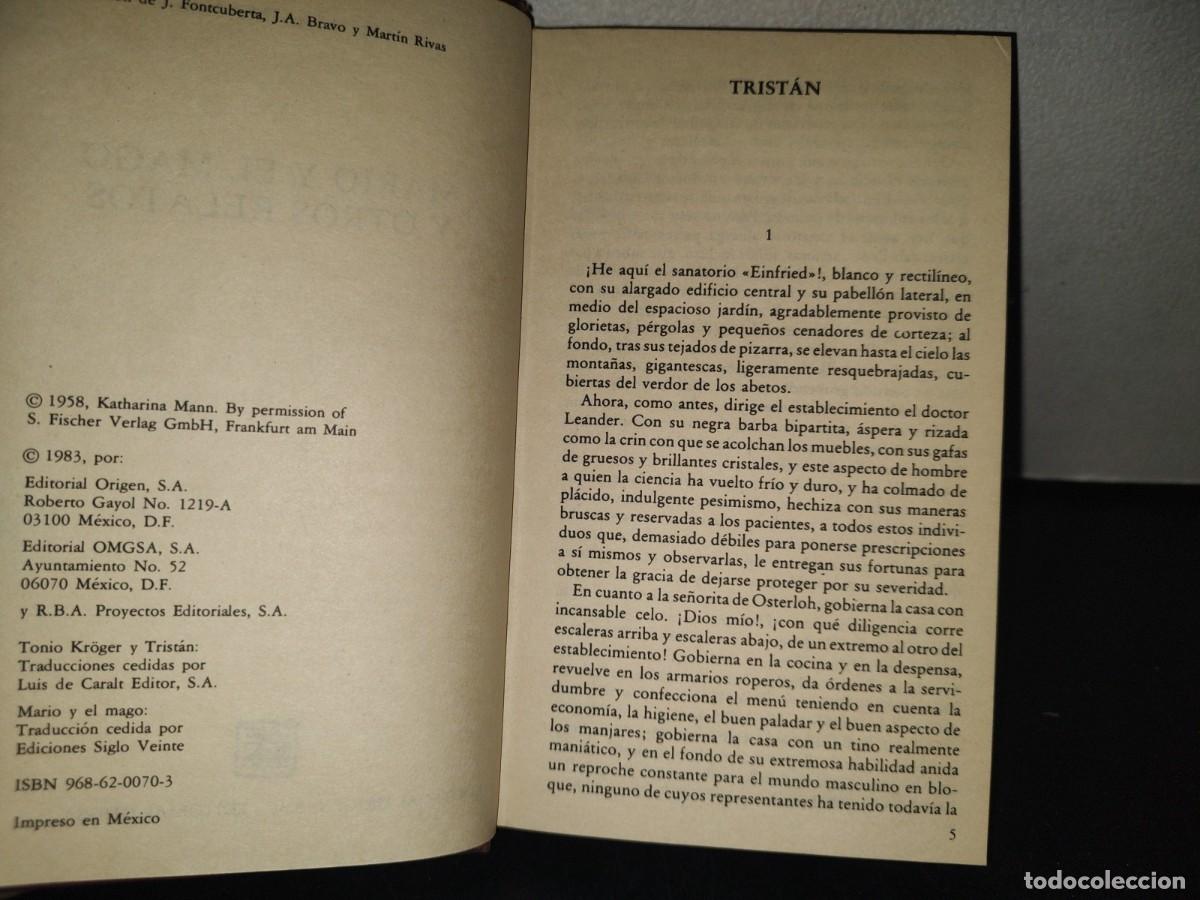 Libros de segunda mano: 214- MARIO Y EL MAGO Y OTROS RELATOS - THOMAS MANN - Foto 4