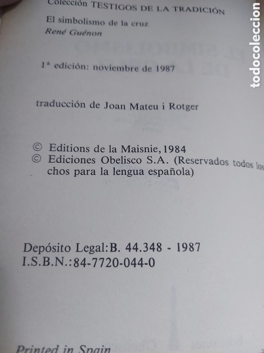 Libros de segunda mano: EL SIMBOLISMO DE LA CRUZ a&ntilde;o 1984 - Foto 2