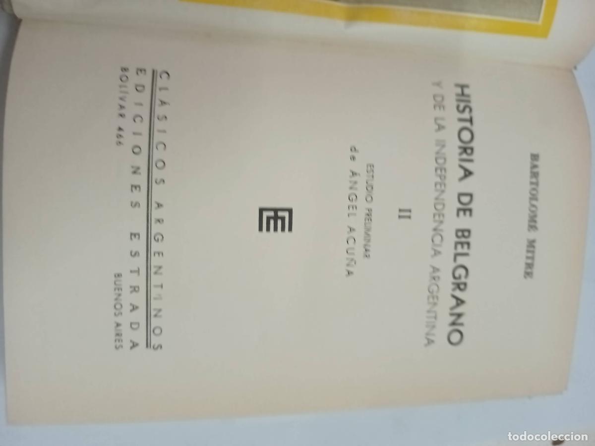 Libros de segunda mano: Historia de Belgrano Tomo II - Bartolome mitre - Foto 1
