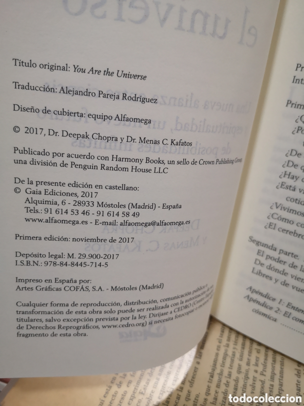 Libros de segunda mano: TU ERES EL UNIVERSO - DEEPAK CHOPRA - M. KAFATOS - ENV&Iacute;O DESDE 1 &euro; - Foto 5