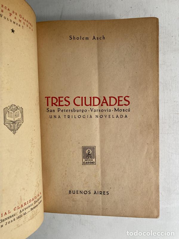 Libros de segunda mano: Tres ciudades - Asch Sholem - Foto 2