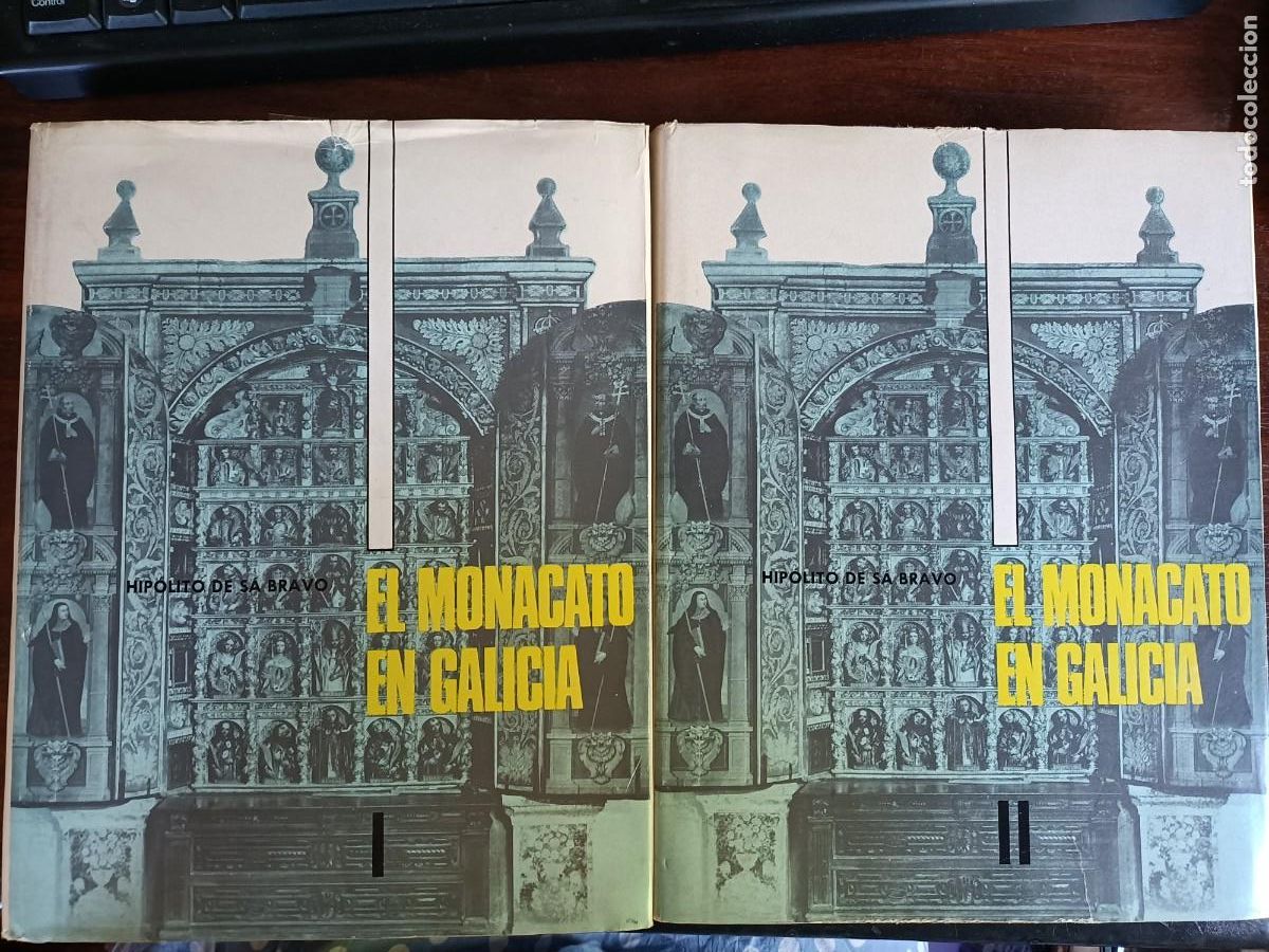 Libri di seconda mano: HIP&Oacute;LITO DE S&Aacute; BRAVO. EL MONACATO EN GALICIA. 2 TOMOS FIRMADOS POR AUTOR. 1972
