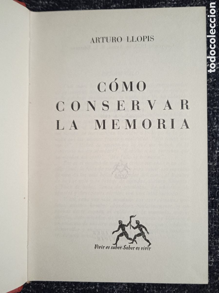 Libros de segunda mano: C&Oacute;MO CONSERVAR LA MEMORIA / ARTURO LLOPIS - Foto 1