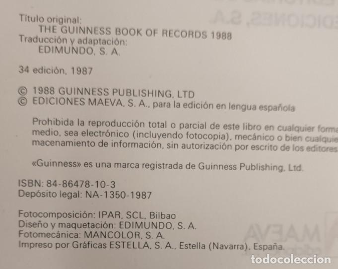 Libros de segunda mano: LIBRO GUINNESS DE LOS RECORDS 1988 MAEVA - Foto 3