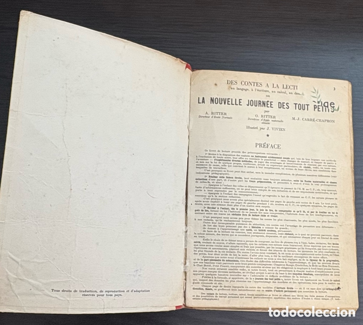 Libros de segunda mano: libro escolar franc&eacute;s antiguo titulado &rdquo;Des contes &agrave; la lecture&rdquo;. 1959 - Foto 3