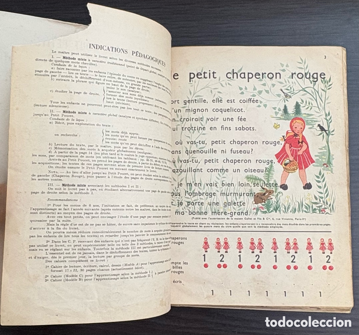 Libros de segunda mano: libro escolar franc&eacute;s antiguo titulado &rdquo;Des contes &agrave; la lecture&rdquo;. 1959 - Foto 4