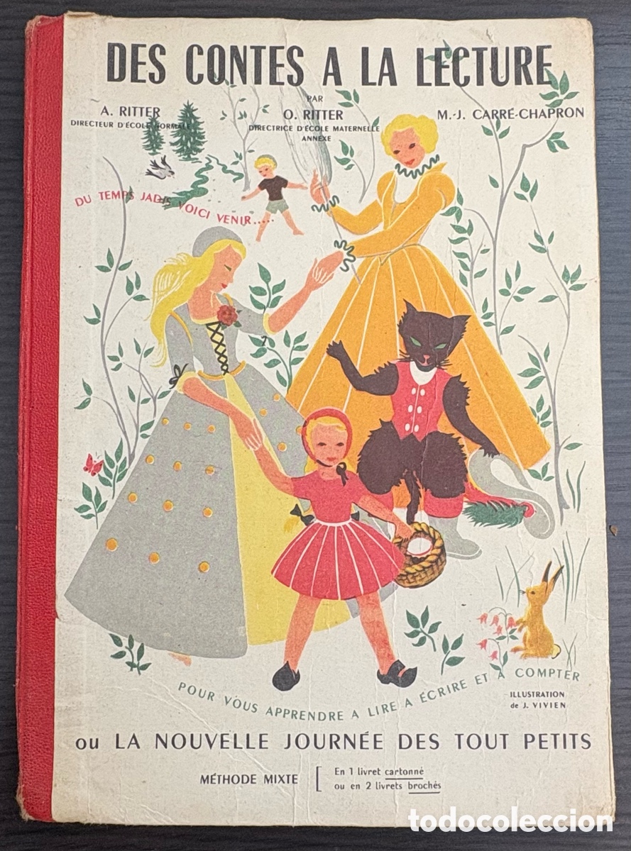 Libros de segunda mano: libro escolar franc&eacute;s antiguo titulado &rdquo;Des contes &agrave; la lecture&rdquo;. 1959 - Foto 1