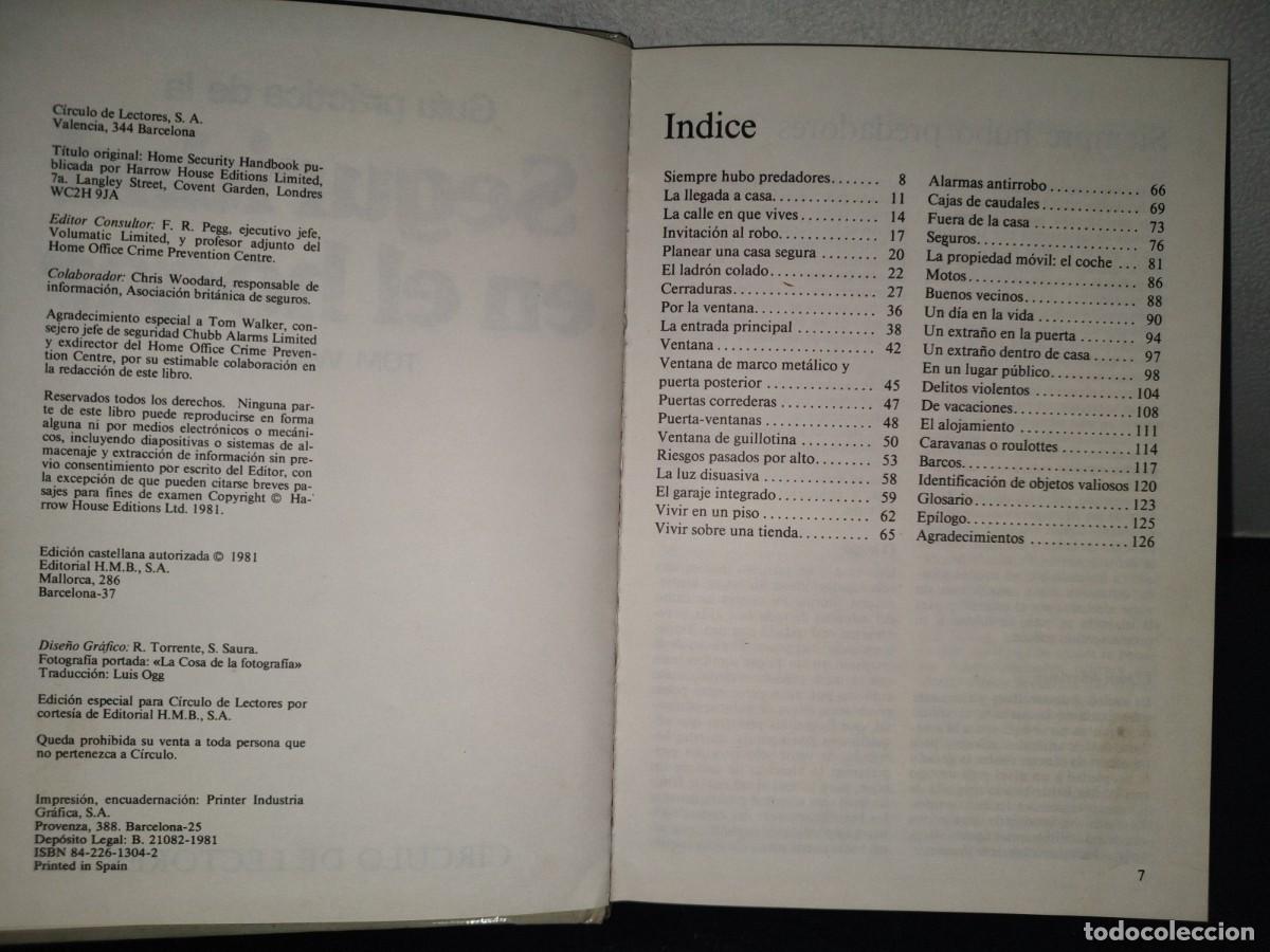 Libros de segunda mano: 213- Gu&iacute;a Pr&aacute;ctica De La Seguridad En El Hogar - Tom Walker - Cpirculo De Lectores, 1981 - Foto 4