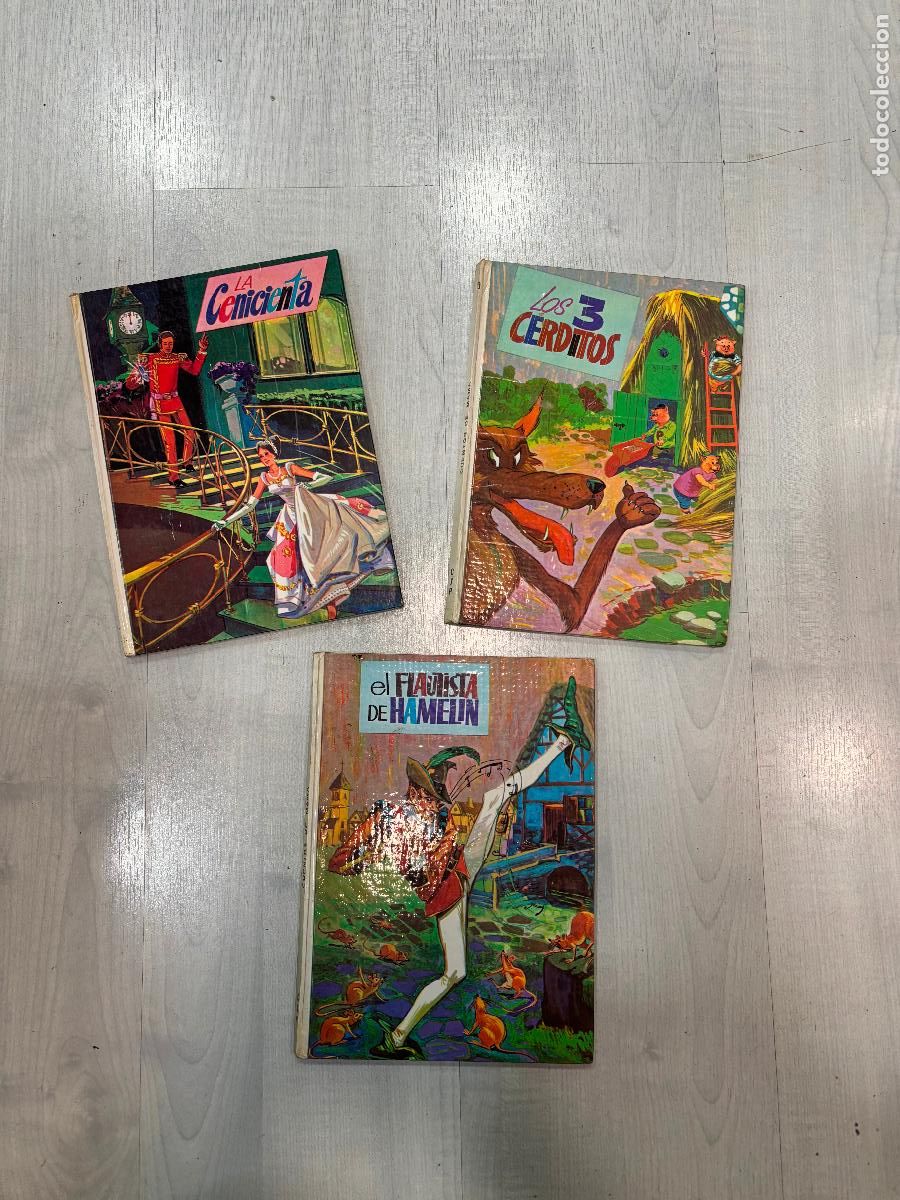 Libros de segunda mano: Lote de 3 Cuentos de Mam&aacute; Ed Cultura y Progreso Flautista de Hamelin La Cenicienta Los tres cerditos