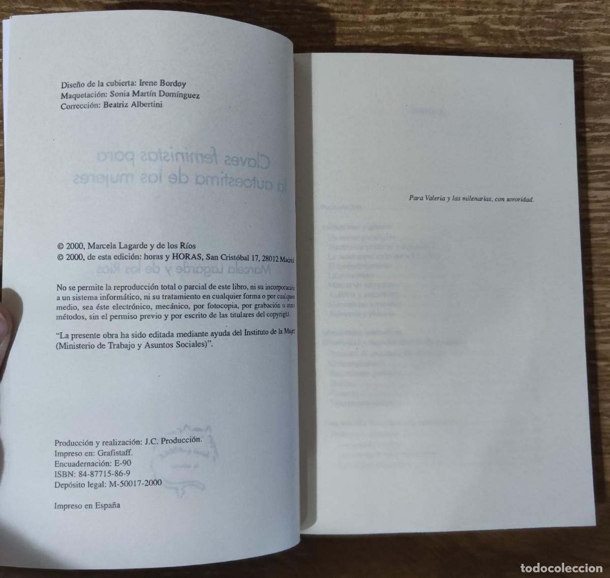 Libros de segunda mano: Libro - Claves feministas (2000) Marcela Lagarde y de los R&iacute;os - Foto 2